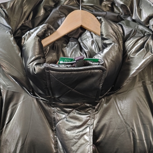 NWT Women's GAP Dark Olive Big Puff Primaloft Cropped Oversized Jacket ~ XXL - Picture 6 of 16